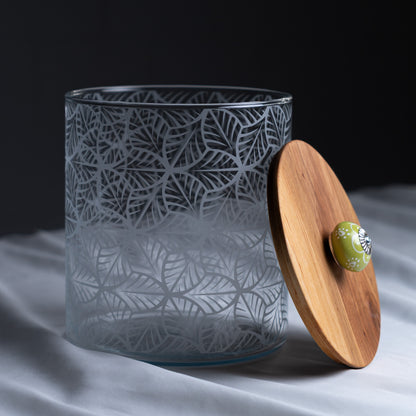 Glasbehälter m. Deckel rund (H 20.0 / Ø 18.5)